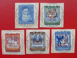 1965, Pro Patria: B123-B127 Serie mit Ersttags-Vollstempel