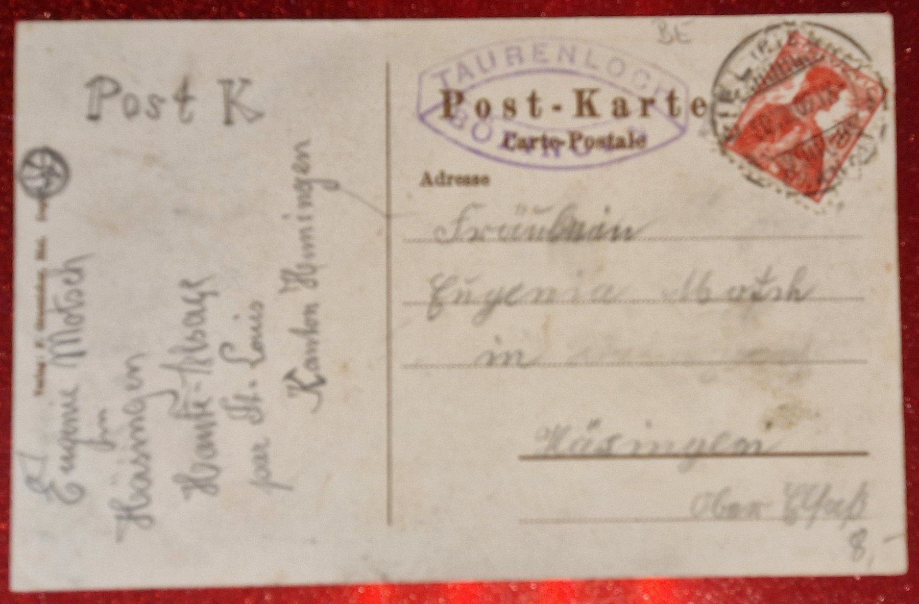 Cartoline postali: Taubenlochschlucht Biel 1909 – Usato da Melchnau venduto da Fishel 1
