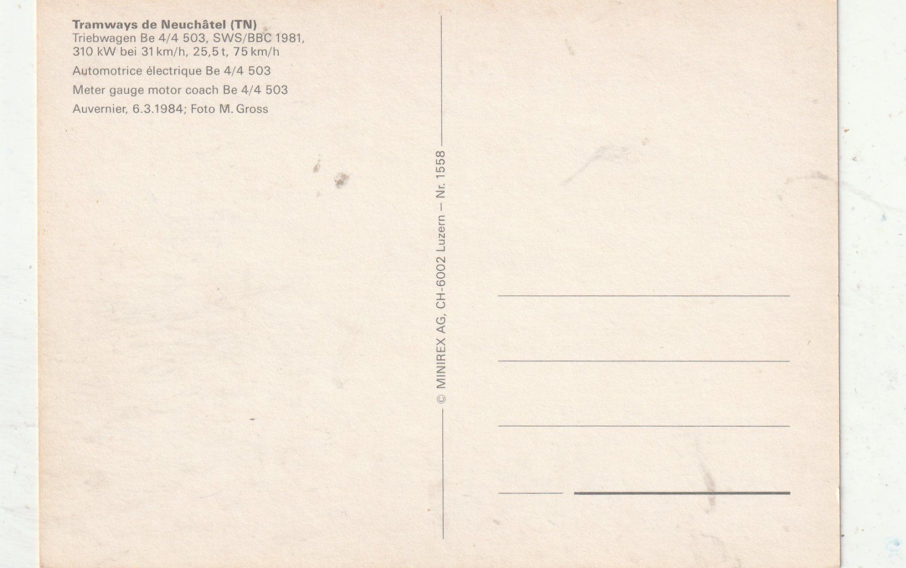 Cartoline postali: Bahn Neuchatel – Usato da Lumbrein venduto da made02 1