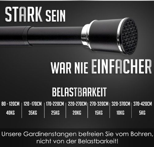 Altro per la casa: Vorhangstange ohne Bohren 90-120cm – Nuovo e nell'imballaggio originale da Adlikon b.Regensdorf venduto da MK-VORHANGSERVICE 6
