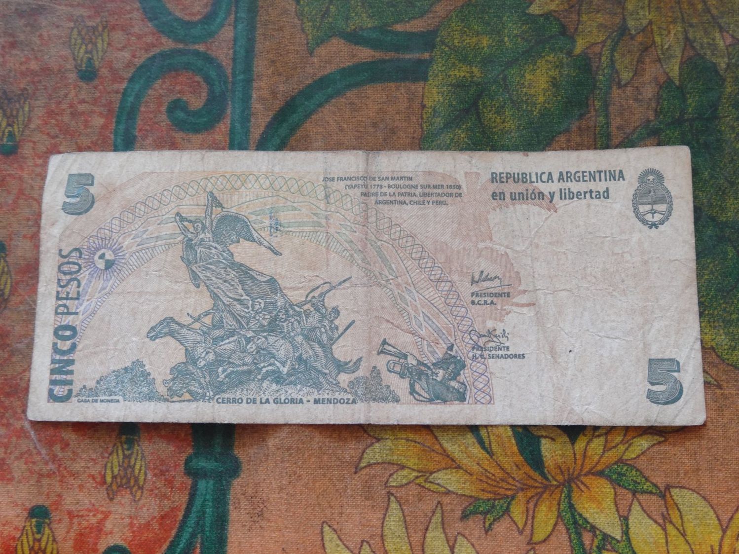 Banconote: ARGENTINE  5  Pesos  Billet – Usato da Romanel-sur-Lausanne venduto da Swift13 1