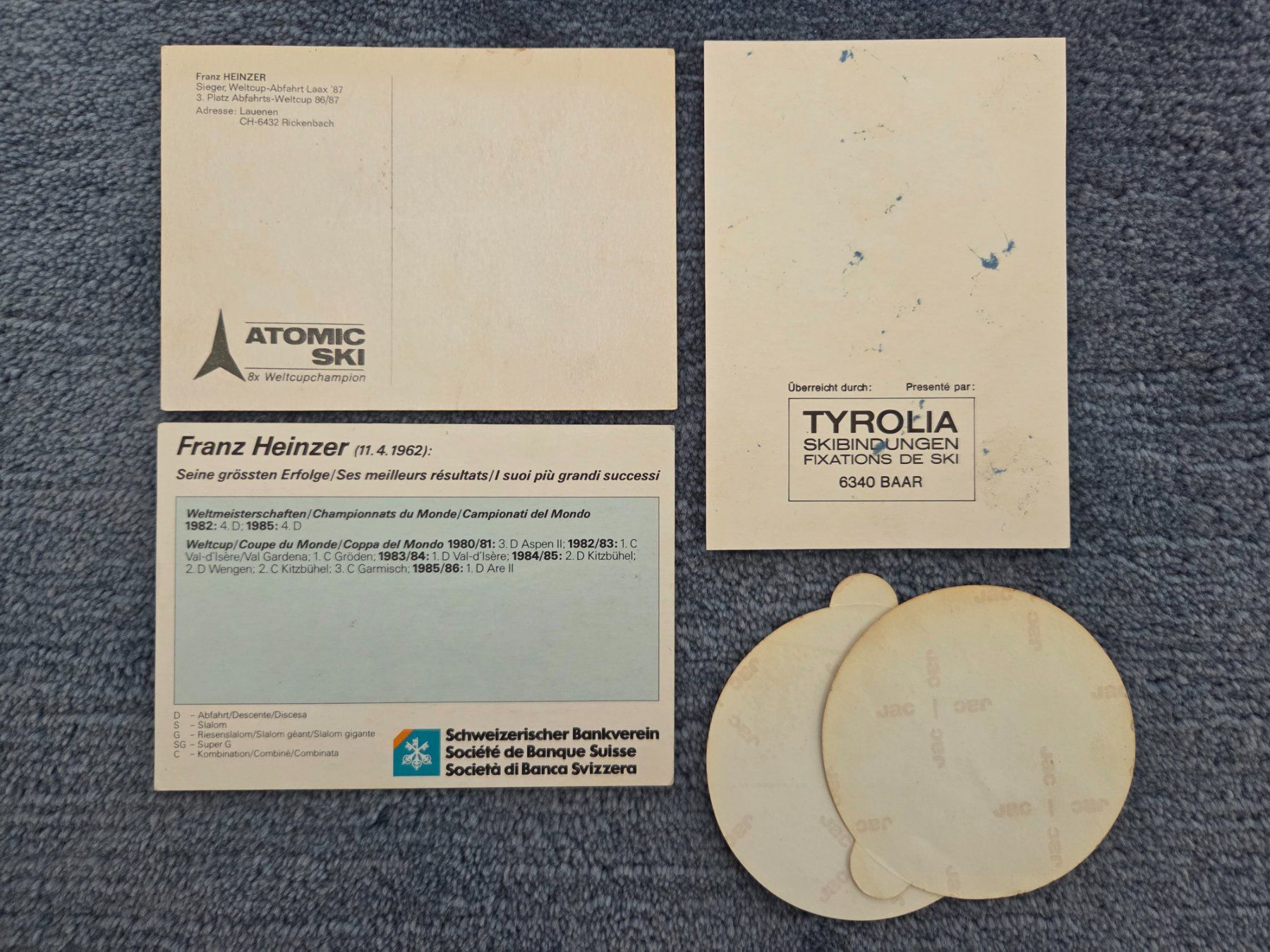 Autografi: Franz Heinzer Autogrammkarten mit Unterschrift / Kleber – Usato da Wilen b. Wollerau venduto da 4banger 1