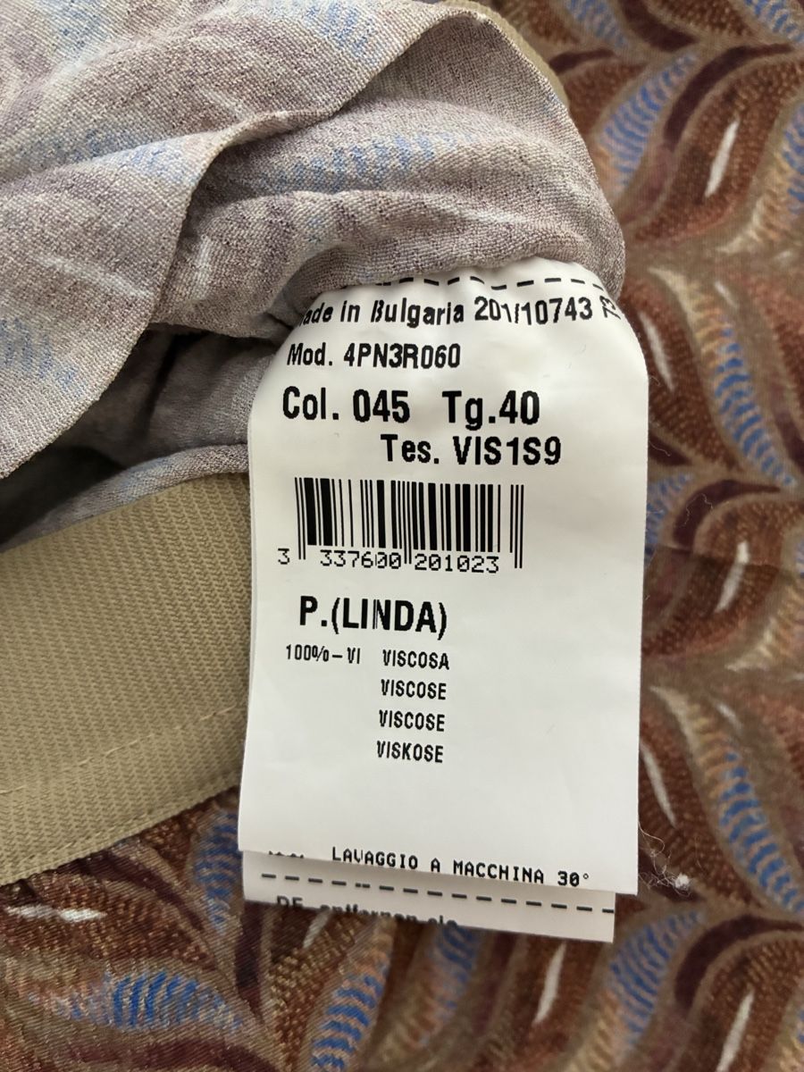 Pantalons: Mason's Pants Viscose Size 38 Brown Blue Pattern – D'occasion à Lausanne par milasha 2