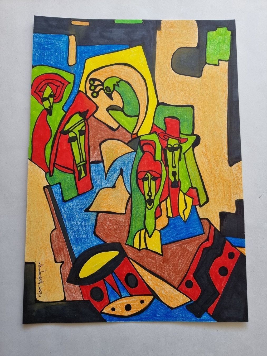Poster & Bilder: EGAR BALTENSPERGER ORIGINAL MISCHTECHNIK AUF PAPIER SIGNIERT – Gebraucht aus Gersau von grafik-kunst