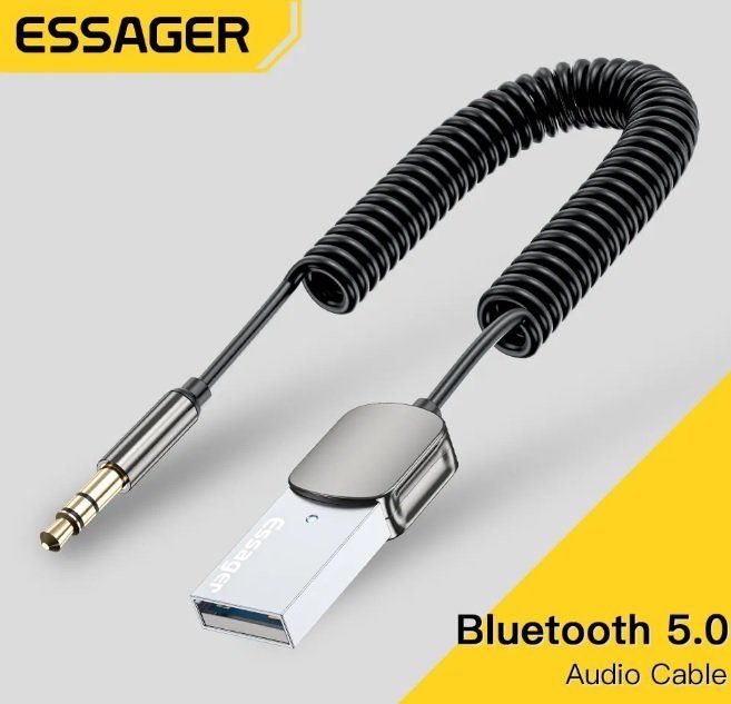 Essager Bluetooth Aux Audio Adapter Dongle USB zu 3,5mm Auto