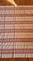 Vintage Tischdecke Leinenoptik rot-weiss, Landhausstil