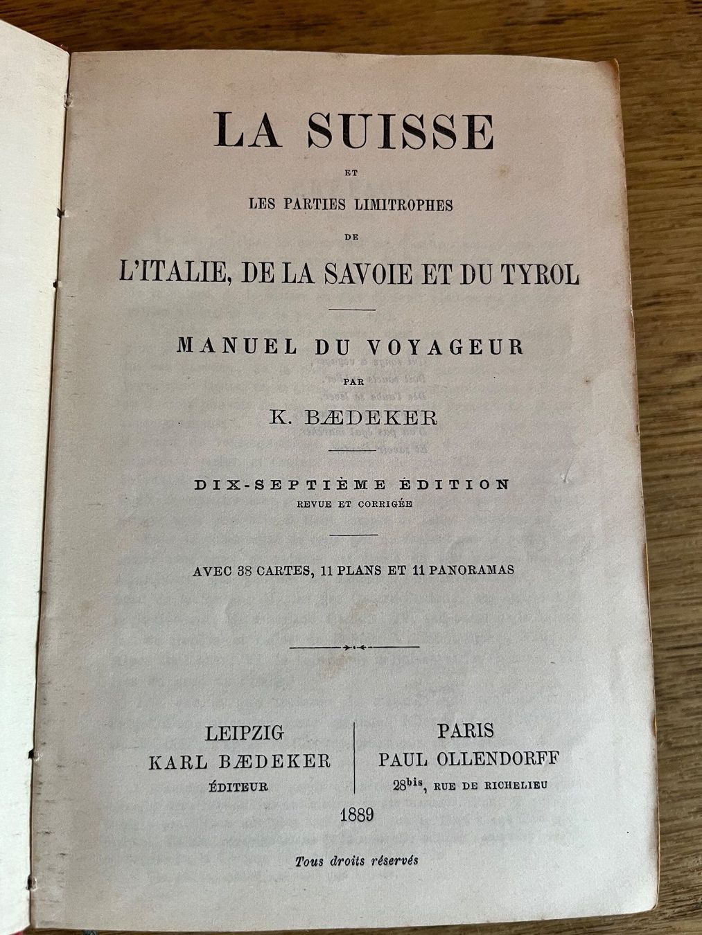 Livres: BAEDEKER SUISSE EDITION 1889 – D'occasion à Vernamiége par JEANLUC29 1
