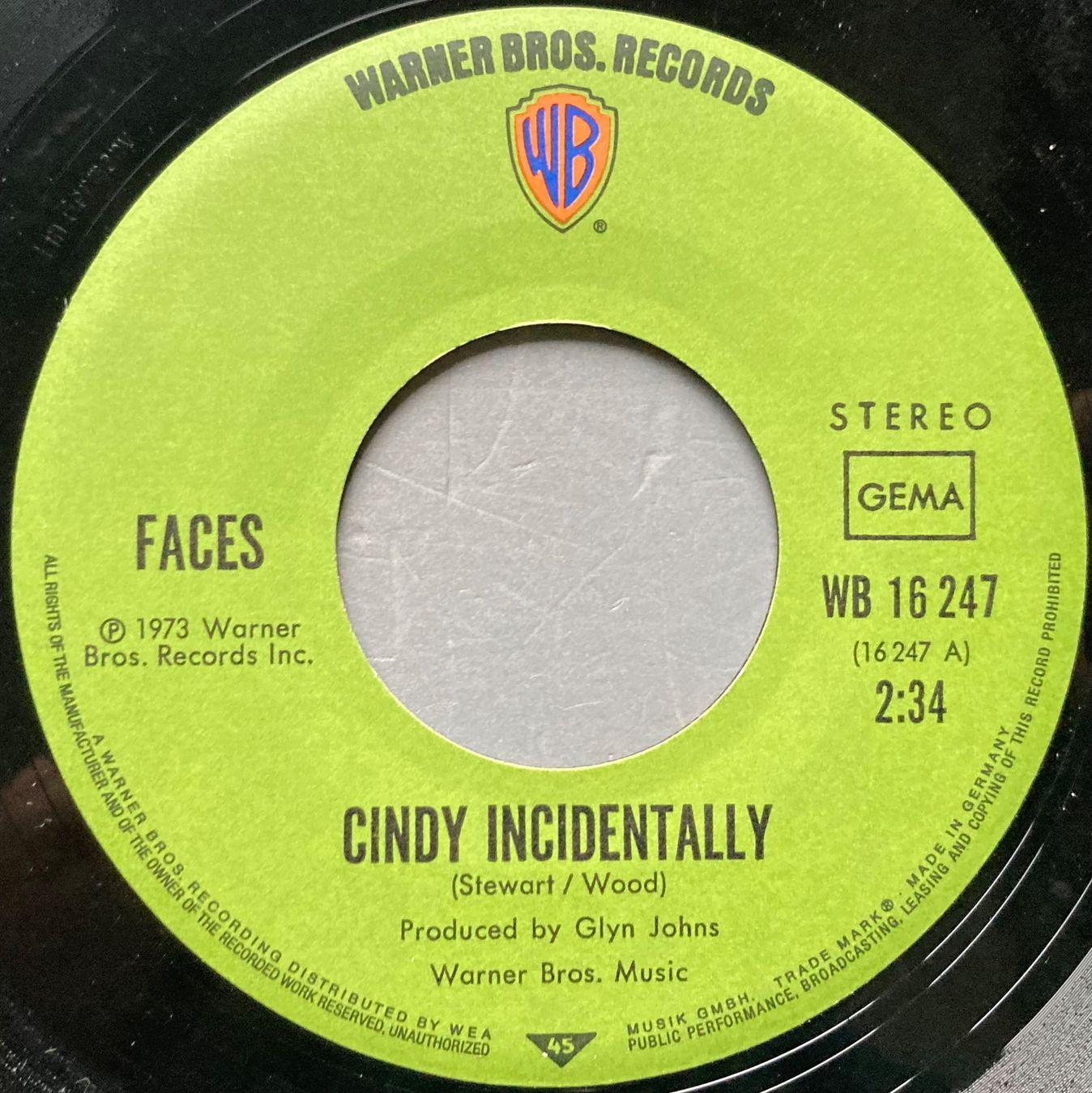 Vinyles: FACES - CINDY INCIDENTALLY – D'occasion à Poliez-Pittet par Newtown-Records 3
