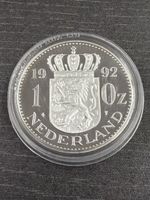 (479)Silbermünze Niederlande 1992 1 Oz Beatrix in Kapsel