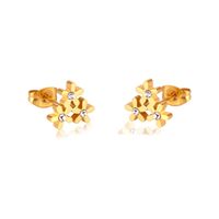 Ohrstecker Blumenform Gold Edelstahl