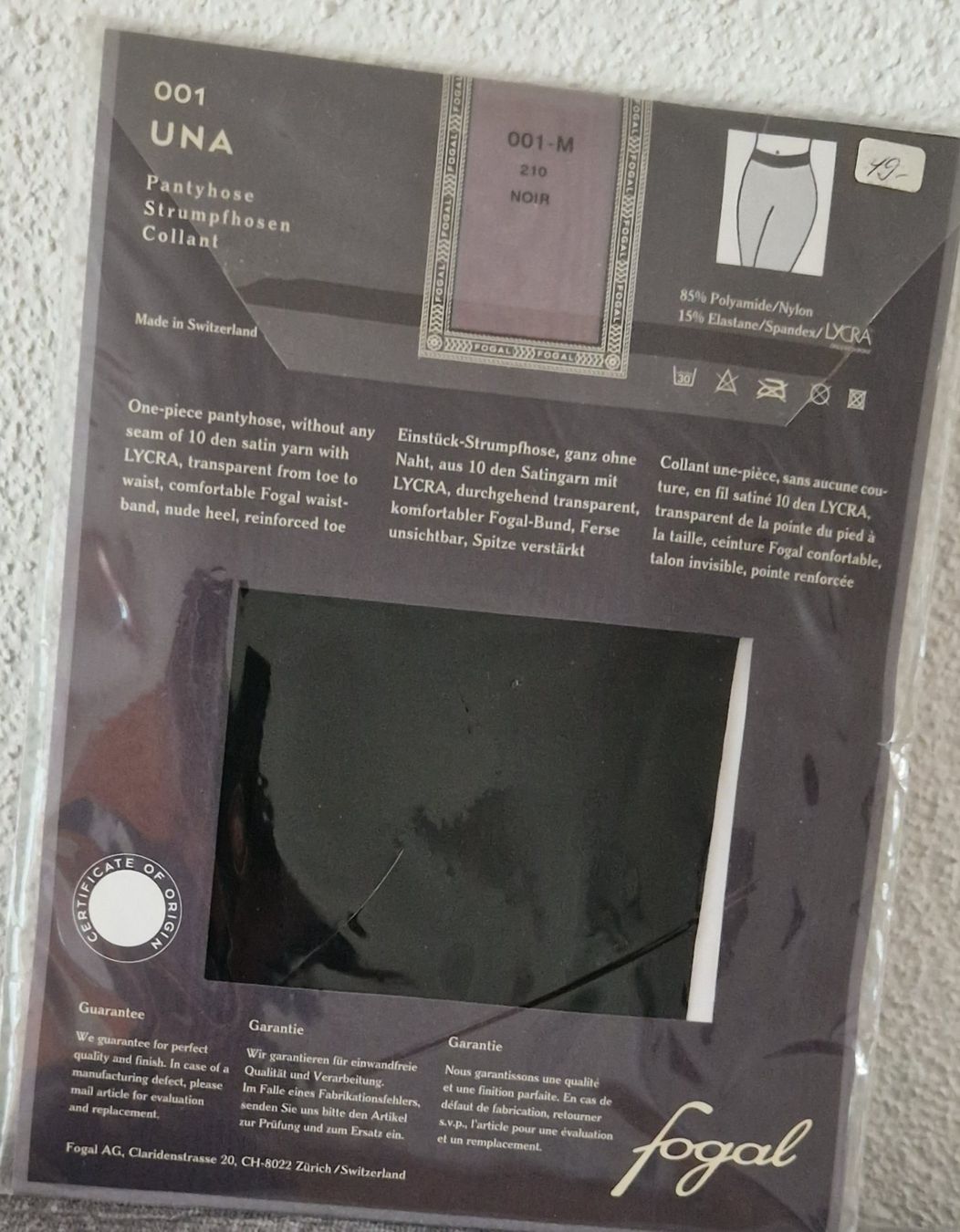 Fogal Calze & Collant: Fogal Feinstrumpfhose Grösse M – Nuovo e nell'imballaggio originale da Baar venduto da maidli 1