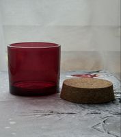 Rotes Deko Glas mit Deckel