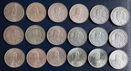 5 Fr. Silber - Kompletset - 1931-1969 Vorz.