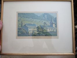 Aquatinta von S. Weibel 1822  Pfarrhaus Boltigen