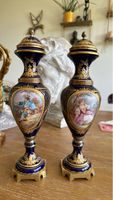 Pair of Hand-Painted Porcelain Vases – “Sèvres Style”