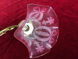 Antik Jugendstil Wandlampe mit  Opalinglasschirm , 44cm