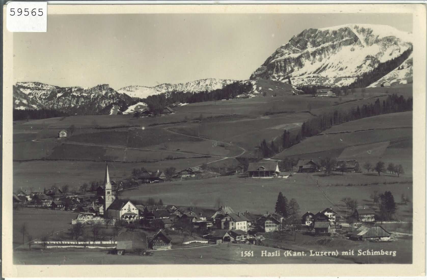 Cartoline postali: Hasle (Entlebuch) Generalansicht mit Schimberg – Difettoso da Ettingen venduto da Kartenplanet