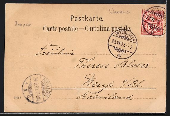 Cartoline postali: Interlaken, Höhenweg und Teilansicht au – Usato da Berlin venduto da bartko-reher 1