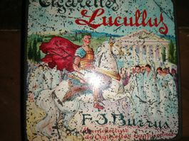 Antike Blechdose Lucullus von B. J.Burrus. Sehr alte Ch Dose