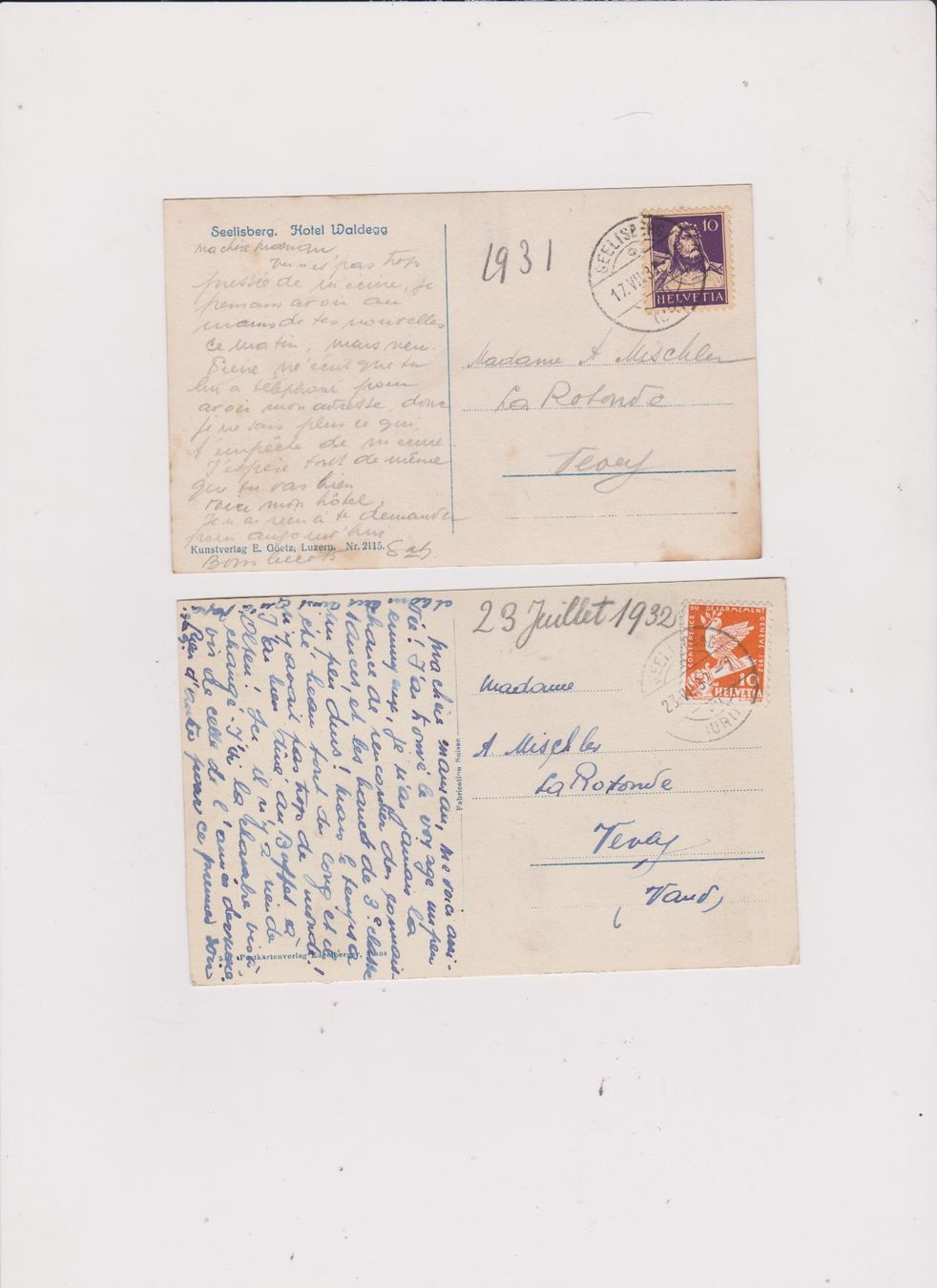 Cartoline postali: Seelisberg - Hotel Waldegg - restaurant Bahnhof ... – Usato da Bex venduto da Canouille 1