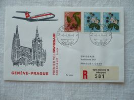 1974 SWISSAIR 1. Flug DC-9 Genève - Prague