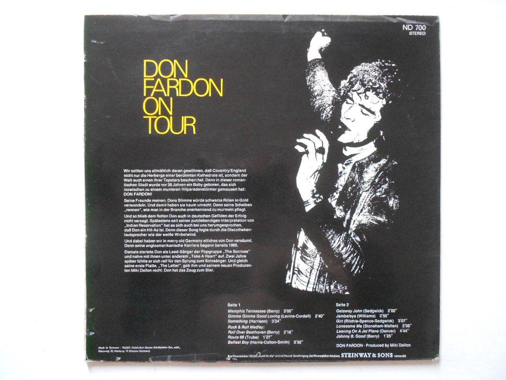 Dischi in vinile: DON FARDON  -  ON TOUR – Usato da Bex venduto da Giorgiob 1