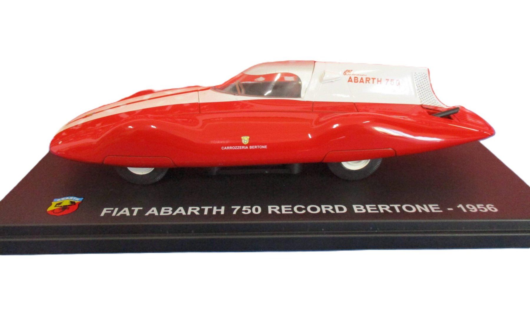 Abarth Modellini d'auto: Fiat Abarth 750 Record Bertone 1956 , 1:24 – Nuovo e nell'imballaggio originale da Goldach venduto da Feivel9 1