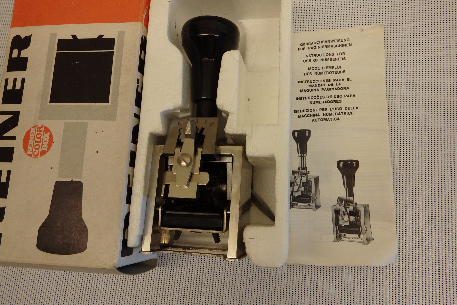 Timbri: Nummerierungs-Stempel oder Paginiermaschine Reiner B2 – Usato da Bischofszell venduto da Museumscafe 8