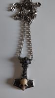 ALCHEMY GOTHIC THOR'S HAMMER SKULL ANHÄNGER MIT HALSKETTE