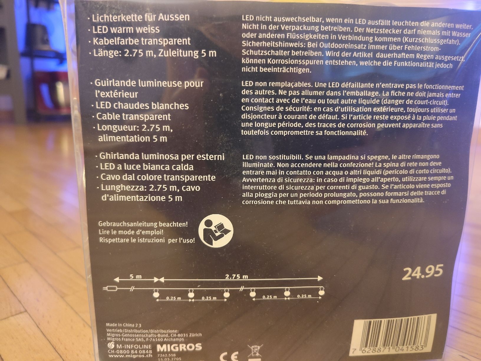 Migros Ghirlande e barre luminose: Lichterkette für Aussen – Nuovo e nell'imballaggio originale da Bassersdorf venduto da kaeferli_es 1
