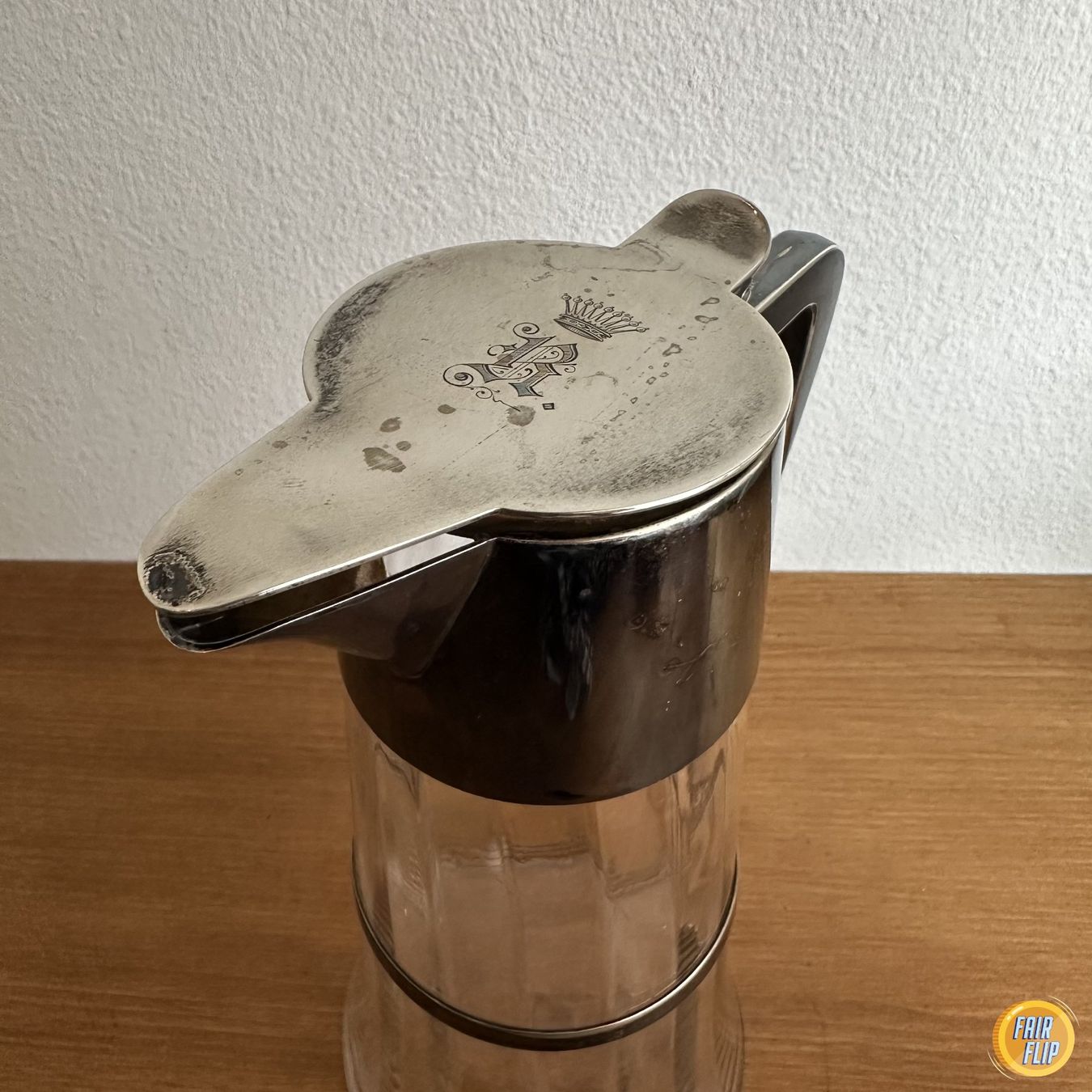 WMF Carafes: WMF Jugendstil Glaskaraffe versilbert Monogramm – D'occasion à Luzern par fairflip 1