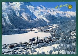 St. Moritz-Dorf und Bad im Winter,1985, gelaufen, Grossforma