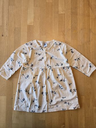 Petit Bateau Kleid mit Vögel-Blumenmuster Grösse 80