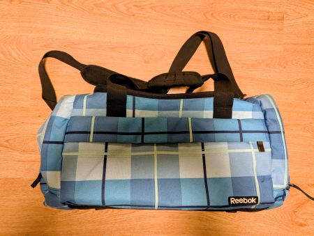 Sporttasche Reebok blau kariert 43x26x26