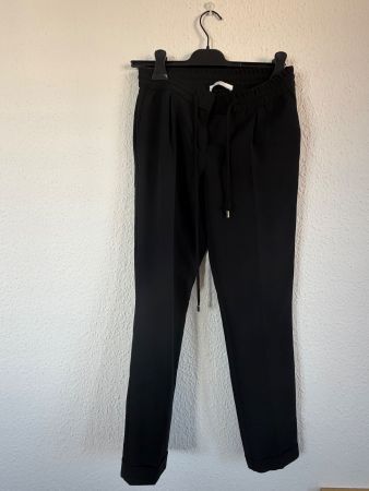 BOSS – Pantalon noir coupe fuselée à taille élastiquée T-36