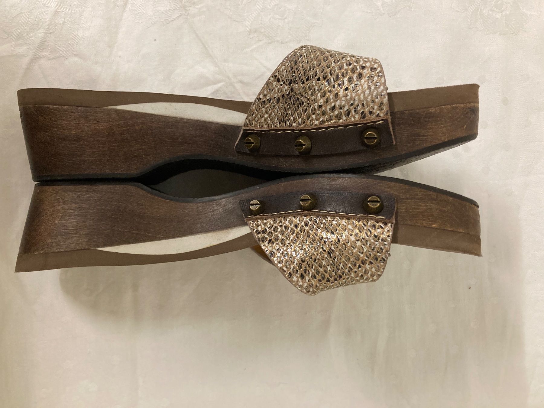 Scarpe da donna: Designer Flogg Holz-Clog, USA,  Leder Gr:38💎 – Usato da dübendorf venduto da Vintage_55 3