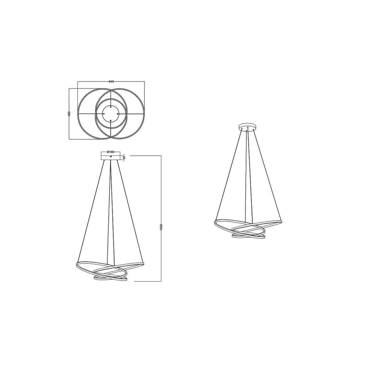 Lampadari & plafoniere: LED Pendelleuchte, Weiss, 64 cm x 49 cm – Nuovo (secondo la descrizione) da Kreuzlingen venduto da Smart-Light 4