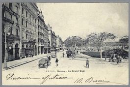 1903, GENÊVE, LE GRAND QUAI, ANIMÉE