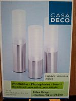 Windlichter Set, Edelstahl, Glas satiniert
