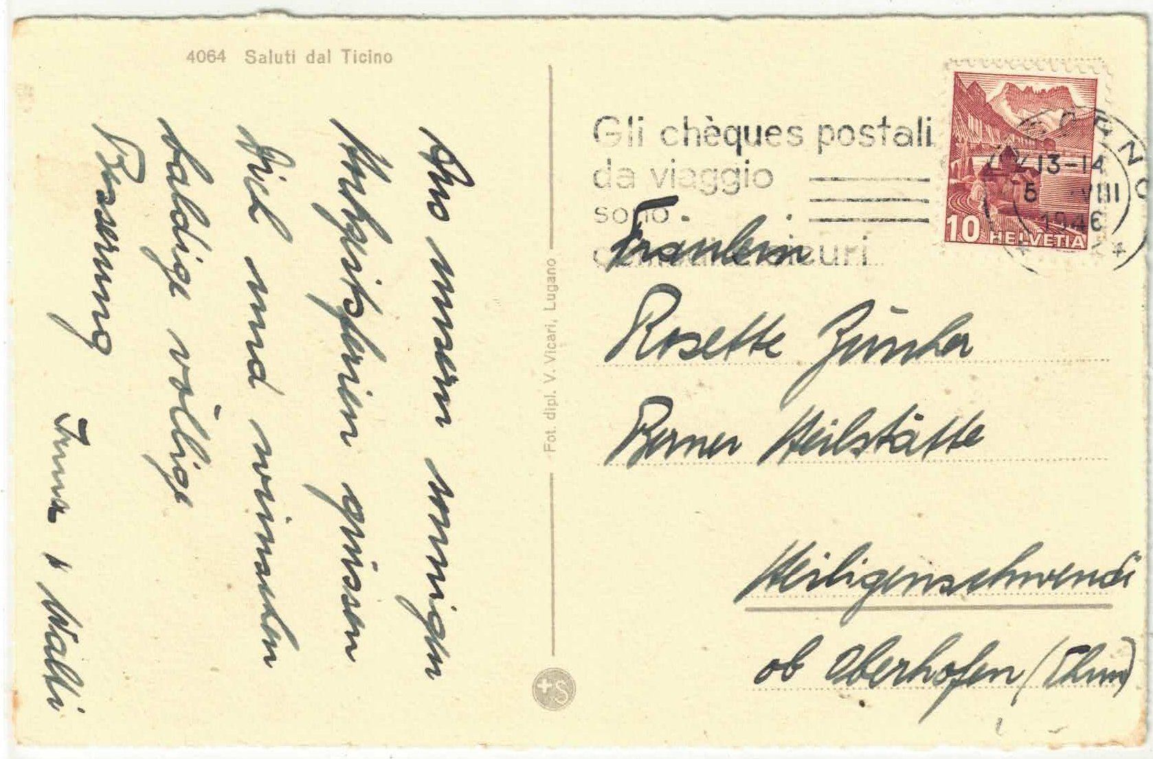 Cartoline postali: Saluti dal Ticino - 2 Kinder - Litho – Usato da Ettingen venduto da Kartenplanet 1