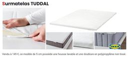 Surmatelas Ikea Tuddal 180x200