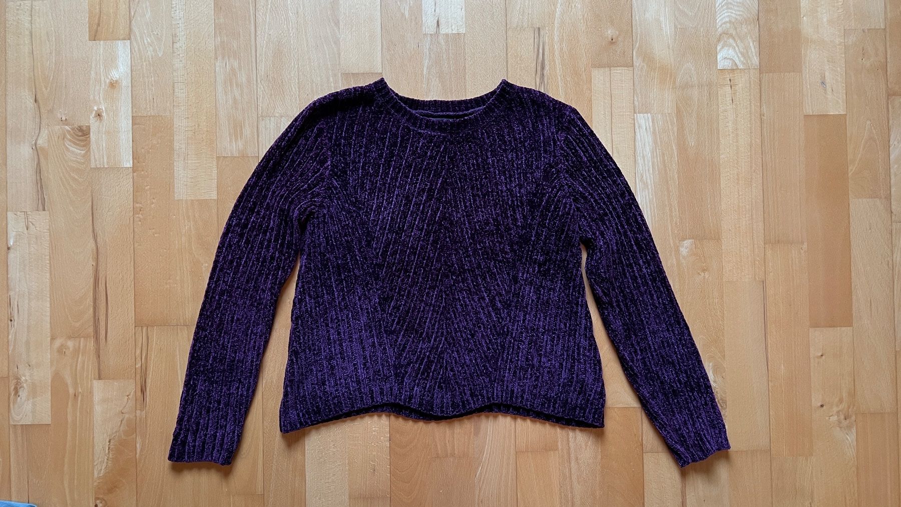 Maglioni & Felpe: Samt-Strickpullover (lila/dunkelviolett) – Nuovo (secondo la descrizione) da Therwil venduto da blubblubblubb