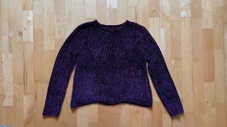 Samt-Strickpullover (lila/dunkelviolett)
