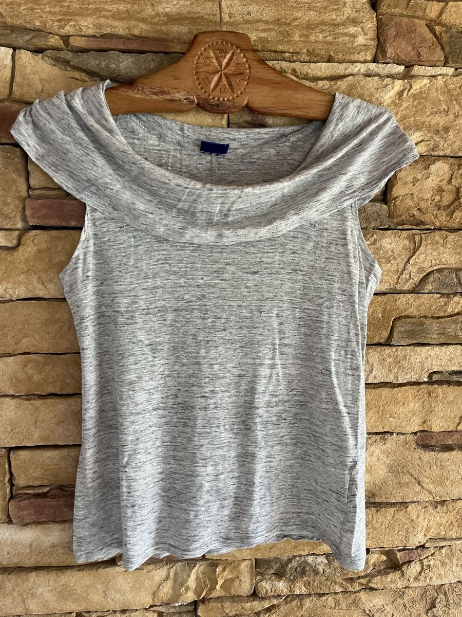 Top: Shirt ärmellos Leinenmischung – Usato da Davos Dorf venduto da tati015