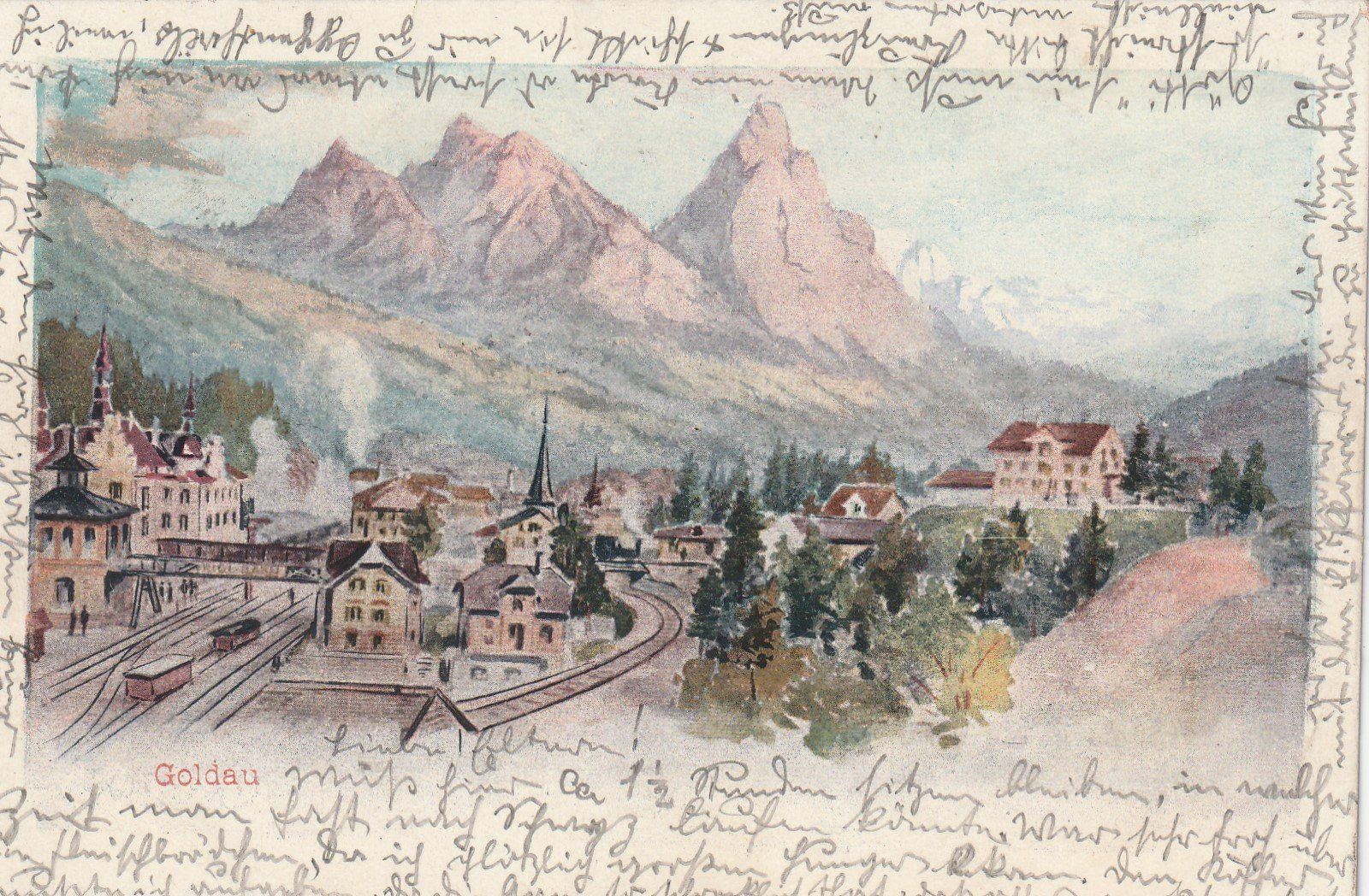Cartoline postali: Goldau-SZ-Litho 1901 – Usato da uttwil venduto da Koehlerfred