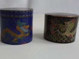 Chinesische Schmuckdösli  Drache emailiert Cloisonne