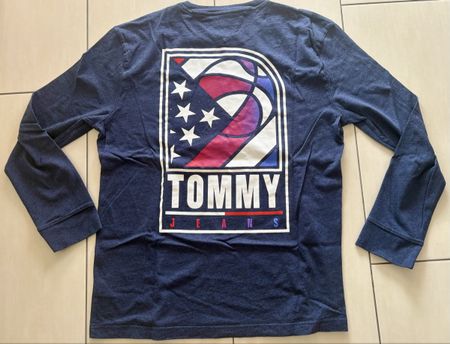 🔥 Tommy Jeans Longsleeve XL – Retro Logo – Navy 🔥