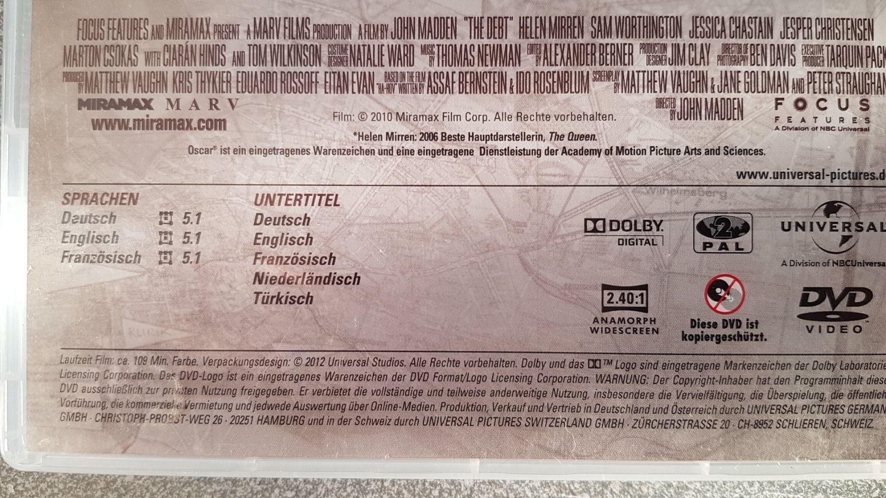 Alle DVDs: DVD Eine offene Rechnung / Helen Mirren – Gebraucht aus Oetwil am See von fineli2 1