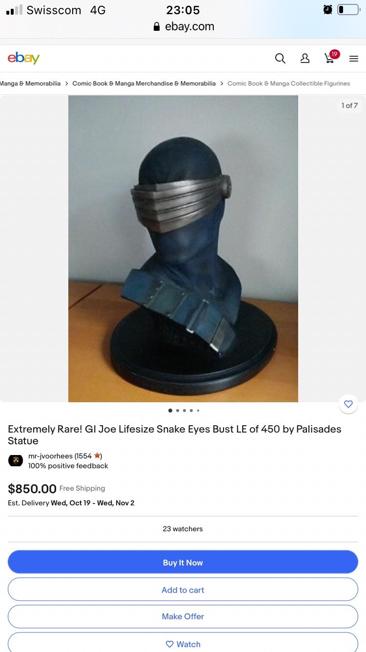 Skulpturen & Statuen: 1:1 Snake Eyes G.I. Joe Büste lifesize not Sideshow – Gebraucht aus Schlieren von Moviepropde 3