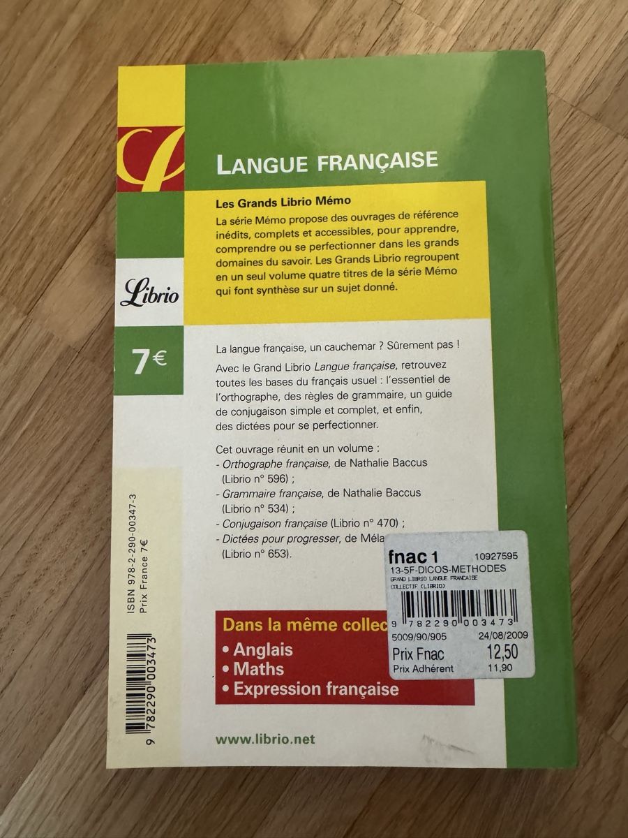 Libri: Langue Française Librio – Usato da Meyrin venduto da mai_pl7s 1